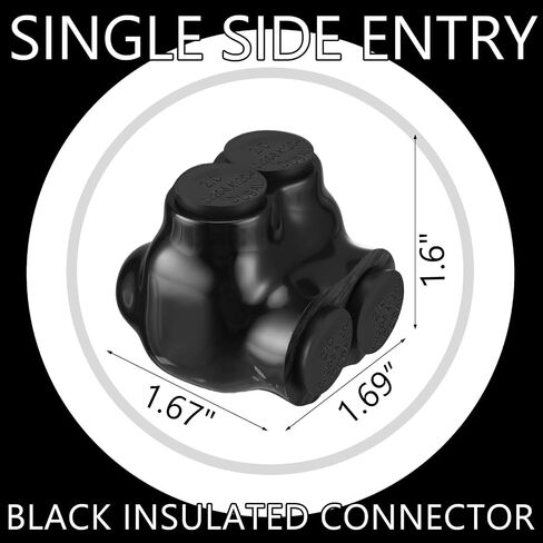 5 Pcs Insulated Multi Cable Connectors 2 Port Single Entry Splice Electrical Power Connector Black Interconnect Terminals Pre Filled Wire Connectors (4-14 AWG Wire Range) in Saudi Arabia