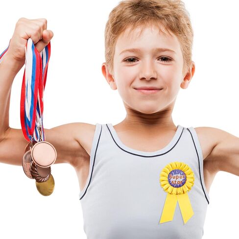 Inspirational Award Ribbon Rosette Ribbon Motivational Prize Ribbon Satin Victory Honorable Recognition Ribbons Badge for Kids Student Winner Competition Classroom School 5 Designs (20 Pcs) in Saudi Arabia