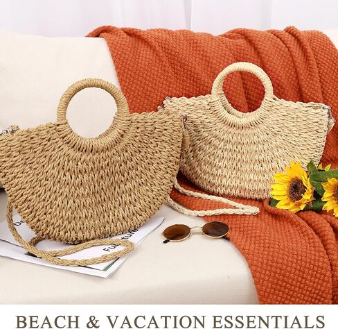 Straw Bags for Women Straw Clutch Purses Beach Crossbody Tote Bags Handbag in Saudi Arabia