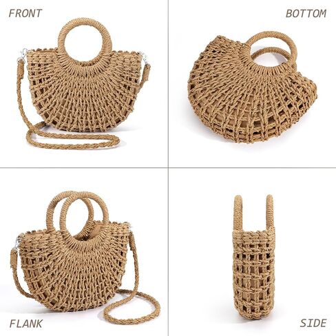 Straw Bags for Women Straw Clutch Purses Beach Crossbody Tote Bags Handbag in Saudi Arabia