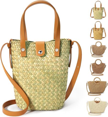 Straw Bags for Women Straw Clutch Purses Beach Crossbody Tote Bags Handbag in Saudi Arabia