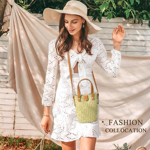 Straw Bags for Women Straw Clutch Purses Beach Crossbody Tote Bags Handbag in Saudi Arabia