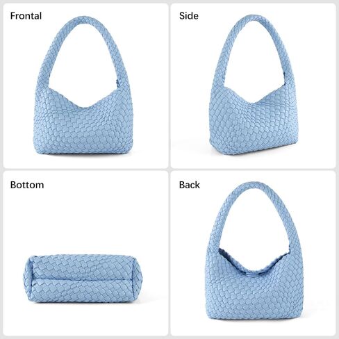 Woven Handbag for Woman Vegan Leather Shoulder bag and Purse Small Fashion Shopper Totes Ladies Underarm Bags in Saudi Arabia
