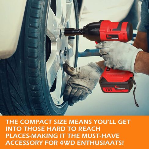 طقم مفتاح ربط لا سلكي 18 فولت، مفك كهربائي بدون فرشاة مقاس 1/2 بوصة 3200 دورة في الدقيقة وعزم دوران أقصى 1500 نيوتن متر، قطعتان من البطاريات، شاحن سريع، 6 مقابس in Kuwait