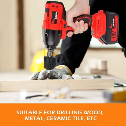 طقم مفتاح ربط لا سلكي 18 فولت، مفك كهربائي بدون فرشاة مقاس 1/2 بوصة 3200 دورة في الدقيقة وعزم دوران أقصى 1500 نيوتن متر، قطعتان من البطاريات، شاحن سريع، 6 مقابس in Kuwait