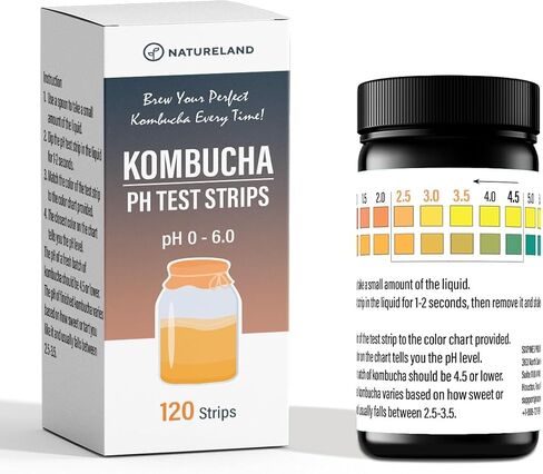 Kombucha pH Test Strips - Accurate & Easy-to-Use for Food Service, Brewing & Fermentation - Essential Homebrew Supplies for Kombucha, Beer, Wine - Instant Results, Wide Range pH 0-6 (120) in Saudi Arabia