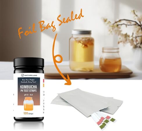Kombucha pH Test Strips - Accurate & Easy-to-Use for Food Service, Brewing & Fermentation - Essential Homebrew Supplies for Kombucha, Beer, Wine - Instant Results, Wide Range pH 0-6 (120) in Saudi Arabia
