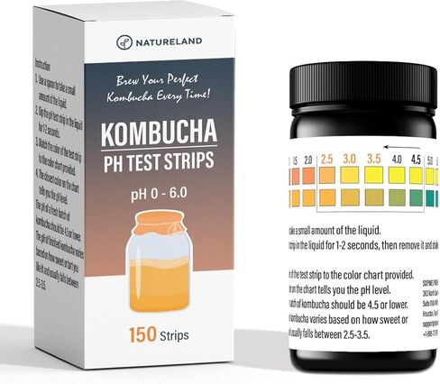Kombucha pH Test Strips - Accurate & Easy-to-Use for Food Service, Brewing & Fermentation - Essential Homebrew Supplies for Kombucha, Beer, Wine - Instant Results, Wide Range pH 0-6 (120) in Saudi Arabia
