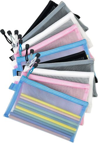 4 Pack Pencil Case Pen Pouch Case Clear Case Marker Pouch, Multifonction Organizer Bag Transparent Travel Cosmetic Bag, Multi-Purpose Office College School Gift for adults Teen in Saudi Arabia