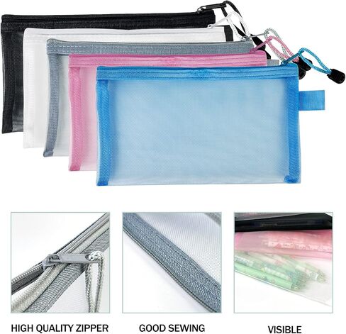 4 Pack Pencil Case Pen Pouch Case Clear Case Marker Pouch, Multifonction Organizer Bag Transparent Travel Cosmetic Bag, Multi-Purpose Office College School Gift for adults Teen in Saudi Arabia