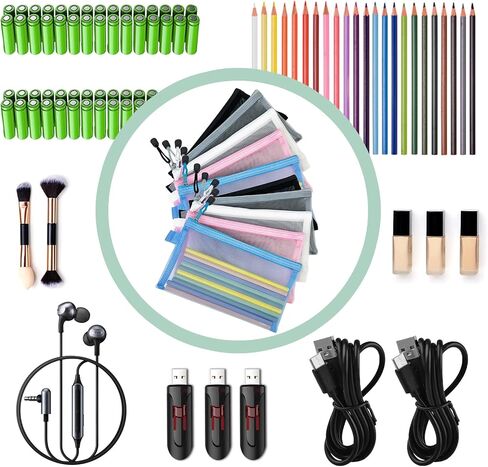 4 Pack Pencil Case Pen Pouch Case Clear Case Marker Pouch, Multifonction Organizer Bag Transparent Travel Cosmetic Bag, Multi-Purpose Office College School Gift for adults Teen in Saudi Arabia