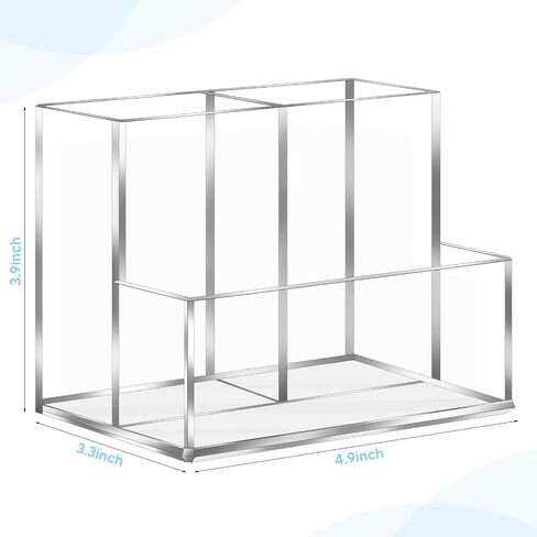 Acrylic Pen Holder, 4Pack Clear Pencil Holder Organizer Makeup Brushes Holder for Office Countertop Desk Accessory Storage,Acrylic organiser pencil cups for desk(4Pack) in Saudi Arabia