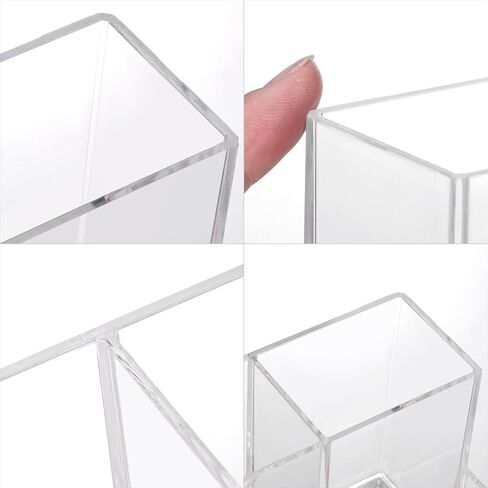 Acrylic Pen Holder, 4Pack Clear Pencil Holder Organizer Makeup Brushes Holder for Office Countertop Desk Accessory Storage,Acrylic organiser pencil cups for desk(4Pack) in Saudi Arabia