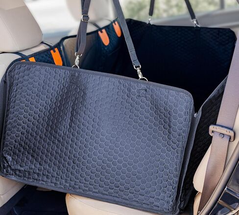 Back Seat Extender for Dogs, Hard Bottom Dog Car Seat Cover, Car Seat Waterproof Bed, Dog Hammock for Car, Pet Backseat Protector with Mesh Window and Storage Pocket for Car, SUV in Saudi Arabia