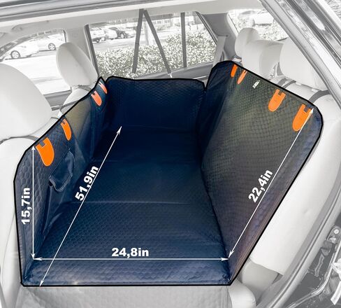Back Seat Extender for Dogs, Hard Bottom Dog Car Seat Cover, Car Seat Waterproof Bed, Dog Hammock for Car, Pet Backseat Protector with Mesh Window and Storage Pocket for Car, SUV in Saudi Arabia