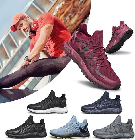 Men's Walking Shoes Hands Free Slip On Sneaker Strap Running Tennis Shoes for Flat Feet Plantar Fasciitis Workout Shoes in Saudi Arabia