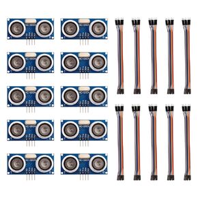 10 قطع HC-SR04 مجموعة مستشعر المسافة بالموجات فوق الصوتية مقاومة للماء عالية الدقة واستهلاك منخفض للطاقة مدمج لـ Ar duino U NO M EGA Rasp Berry P i عالي الدقة روبوت X Bee Zig Bee مع 10 أسلاك Du pont in Kuwait