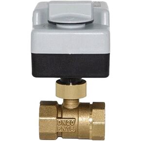 3/4 "صمام كروي نحاسي 3 خطوط 2 نقطة تحكم صمام كروي AC220V مع مفتاح يدوي in Kuwait