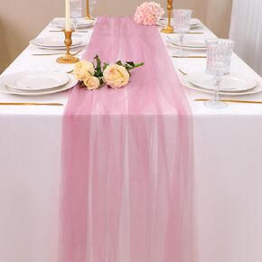 Snowkingdom Dusty Blue Table Runner, 10FT Blue Tulle Cheesecloth Gauze Sheer Boho Rustic Table Runner, Romantic Cheese Cloth for Wedding Party Decorations Christmas Baby Shower Home Decor 120 inch in Kuwait