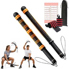 Adjustable Ropeless Battle Ropes – Weighted Cordless Battle Rope Set with Variable Resistance, Wrist Straps & Workout Guide Poster – Portable HIIT & Home Gym Training Equipment in Saudi Arabia