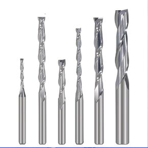 10Pcs Two Flute Flat Nose Milling Cutter 2 Flute Spiral Upcut Engraving Router Bit CNC End Mill(3.175x2.5x15x38L) in Kuwait