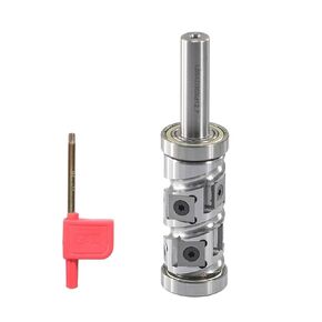 CNC Spiral Cutter Woodworking Trimming End Mill Vertical 12.7mm Shaft Flush Trim Router Bit with Replaceable Carbide Cutters(Router Bit) in Kuwait