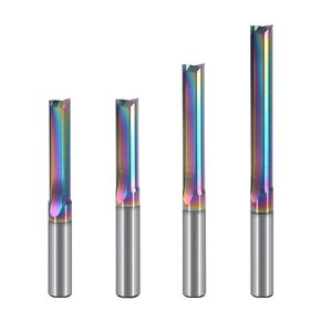 10Pcs Two Flutes Straight Slot Milling Cutter CNC Cutting Tools Router Bit Wood Working End Mill(3.175x2.0x10x38L) in Kuwait