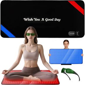 Red & Blue Light Therapy Mat for Body 33"×17" – 360 LEDs Infrared Light Pad (460nm + 660nm + 850nm) for Back, Waist, Knees & Joints Pain Relief, 60W Red Light Therapy Panel for Men & Women in Kuwait