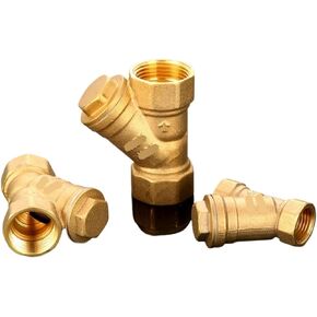 1PCS 1/2" 3/4" 1" BSPP Internal Thread Y-Shaped Thickened Brass Filter Valve Connector for Booster Pump Heating Pipe(3/4",NO Switch) in Kuwait