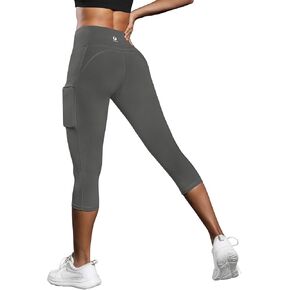 سراويل اليوغا النسائية Fihapyli ICTIVE Capris مع جيوب للجري والبيلاتيس واللياقة البدنية والجري بخصر عالٍ in Kuwait