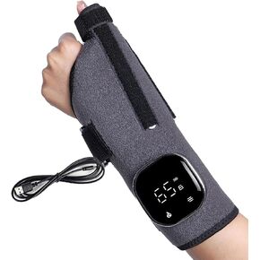 Electric Heating Wrist & Thumb Support Brace with 3-Level Heat Therapy, 5-Mode Massage, USB Rechargeable, Adjustable Strap, and Removable Mugwort Pack for Pain Relief & Comfort in Kuwait