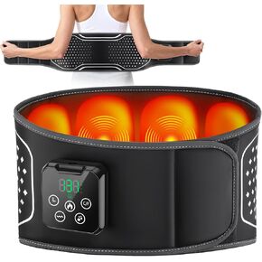 وسادة تدفئة الظهر مع جهاز تدليك - حزام تدليك الظهر المُسخن مع وسادات ضغط الهواء، وسادة تدفئة للظهر مع بطارية 4000 مللي أمبير في الساعة - هدايا للنساء والرجال والعائلة in Kuwait
