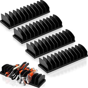 Chunful 4 حزمة كماشة المنظم الرف 44 فتحة أداة مربع المنظم كماشة حامل مع قاعدة مطاطية غير قابلة للانزلاق فواصل قابلة للتعديل القاطع المنظمون أداة تخزين درج للأب الميكانيكا المهنية الرجال in Kuwait