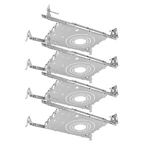 Luxrite New Construction Mounting Plate, 2-3-4 Inch, Extendable Hanger Bars, Sliding Plate, 4 Cutout Sizes - Recessed Lighting Shallow Housing (6 Pack) in Kuwait