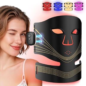 Red Light Therapy for Face and Neck,Cordless Led Face Mask Light Therapy with 2000mAh Rechargeable Battery/3-Mode/3-Light Intensity/3-Timer/850nm NIR Light for Skincare in Saudi Arabia