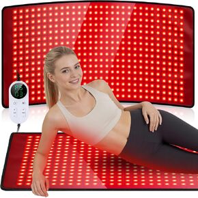 33" x 17" Red Light Therapy Mat for Full Body, 480 LEDs Near Infrared Light Therapy Pad with Remote, 660nm& 850nm 3in1 LEDs Light Blanket, 5 Intensities, 4 Modes Comfort & Muscle Recovery in Saudi Arabia