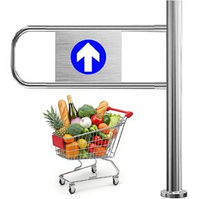 بوابة معدنية متأرجحة للإغلاق التلقائي - بوابة أمان للمشاة من الفولاذ المقاوم للصدأ للمستودعات والمكتبة، تصميم زنبركي مفتوح لليمين - 80 × 97 سم in Kuwait