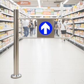 بوابة أرجوحة أمان محملة بنابض للسوبر ماركت والمستودعات سهلة التركيب باب معدني يغلق تلقائيًا بوابة للمشاة للمكتبة والمتجر 60 × 97 سم - يسار in Kuwait