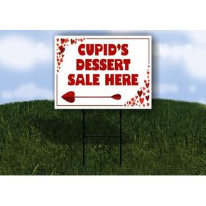 Cupid’S Dessert Sale Here Red Frame With Hearts Up Arrows A-Frame Single Sided 23x23 in. sign in Kuwait
