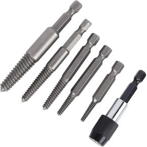 Headless Screw Extractor Set Durable Fine Teeth Remover Tool for Damaged Screws Suitable for Woodwork and Metalwork High Speed Steel Silver 6Pcs in Kuwait