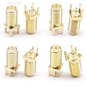 RP-SMA أنثى طول 16.5 مم جاك محول القابس حافة اللحام P C B مستقيم الزاوية اليمنى جبل RF النحاس موصل التوصيل المقبس 1 قطعة (SMA أنثى نصف) in Kuwait