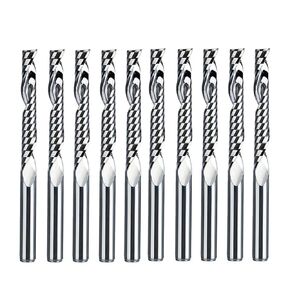 10pcs 3.175mm Shank Single Flute Spiral Milling Cutter Tungsten Carbide Engraving Router Bits CNC Tools(3.175x2.0x8) in Kuwait