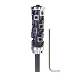 CNC 12.7mm 1/12" Shank Spiral Trimming End Mill Vertical Flush Trim Router Bit 80mm Cut Length with 12x12x2.2mm Carbide Inserts(D12.7D30H80) in Kuwait