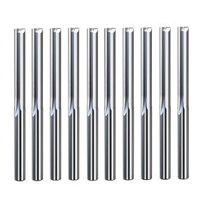 10pcs 3.175mm Shank 2 Flute Straight Slot Milling Cutter Tungsten Carbide End Mill CNC Router Bit Engraving Bit Tools(3.175x1.0x3) in Kuwait