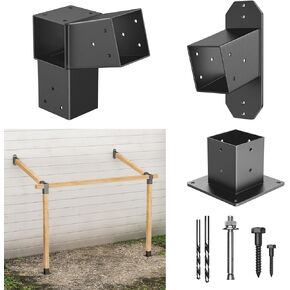 2 حزمة من الفولاذ المقاوم للصدأ 15 درجة دعامة سقف مائلة، مجموعة سقف سقائف الحطب (زاوية نهاية ثلاثية)، أسود in Kuwait