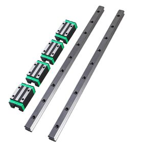 2pcs HGR15 & HGR20 Square Linear Guides + 4pcs HGH15CA & HGH20CA/HGW15CC & HGW20CC CNC Slide Brackets(2Rail 4HGW20CC,400mm) in Saudi Arabia