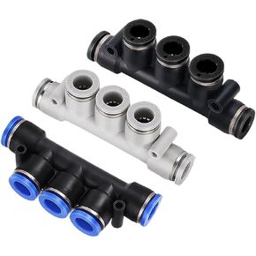 Tracheal Quick Connector Pneumatic Plastic Plugs PK4 PK6 PK8 Five-way Joint Outer Diameter PK10 PK12 1Pcs(WhitePK-12) in Kuwait