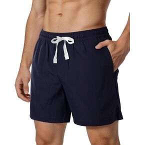 سروال سباحة رجالي مع شورت بطانة مضغوطة قابل للتمدد لباس سباحة رجالي سريع الجفاف شورت بجيوب ملابس السباحة in Kuwait