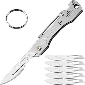 ITOKEY Folding Scalpel Knife, Scalpel Pocket Knife, Scalpels Surgical with 10pcs #23 Replaceable Razor Blades, Bottle Opener - Bread Lame Dough Scoring Tool, EDC Utility Knives, Small Keychain Knives for Men Outdoor Skinning in Saudi Arabia