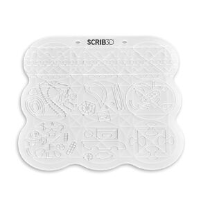 بساط قلم ثلاثي الأبعاد من السيليكون SCRIB3D - لوحة رسم مرنة مقاومة للحرارة على الوجهين مع أشكال وأنماط - لوحة تدريب الاستنسل للمبتدئين والصناع - مصممة للعمل مع جميع أقلام SCRIB3D in Kuwait